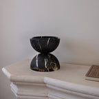 Globe incense holder in black Portoro marble
