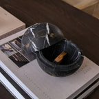 Globe incense holder in black Portoro marble
