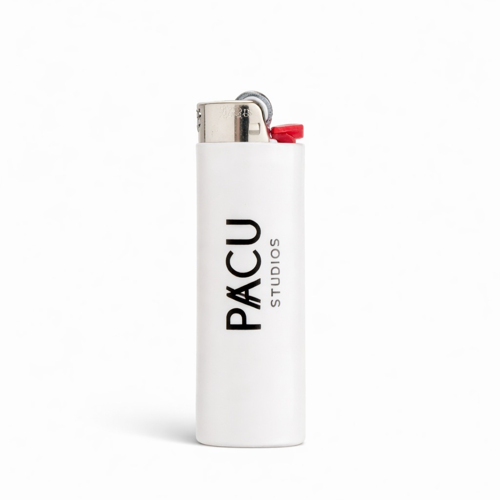 PACU STUDIOS lighter with signature crossed-A logo, for incense ritual
