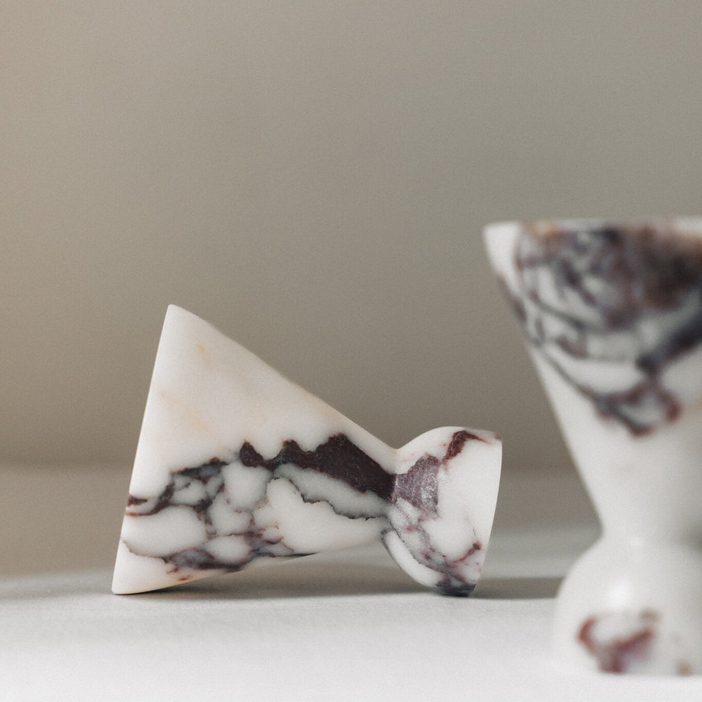 Cone incense holder in Calacatta Viola marble, PACU STUDIOS
