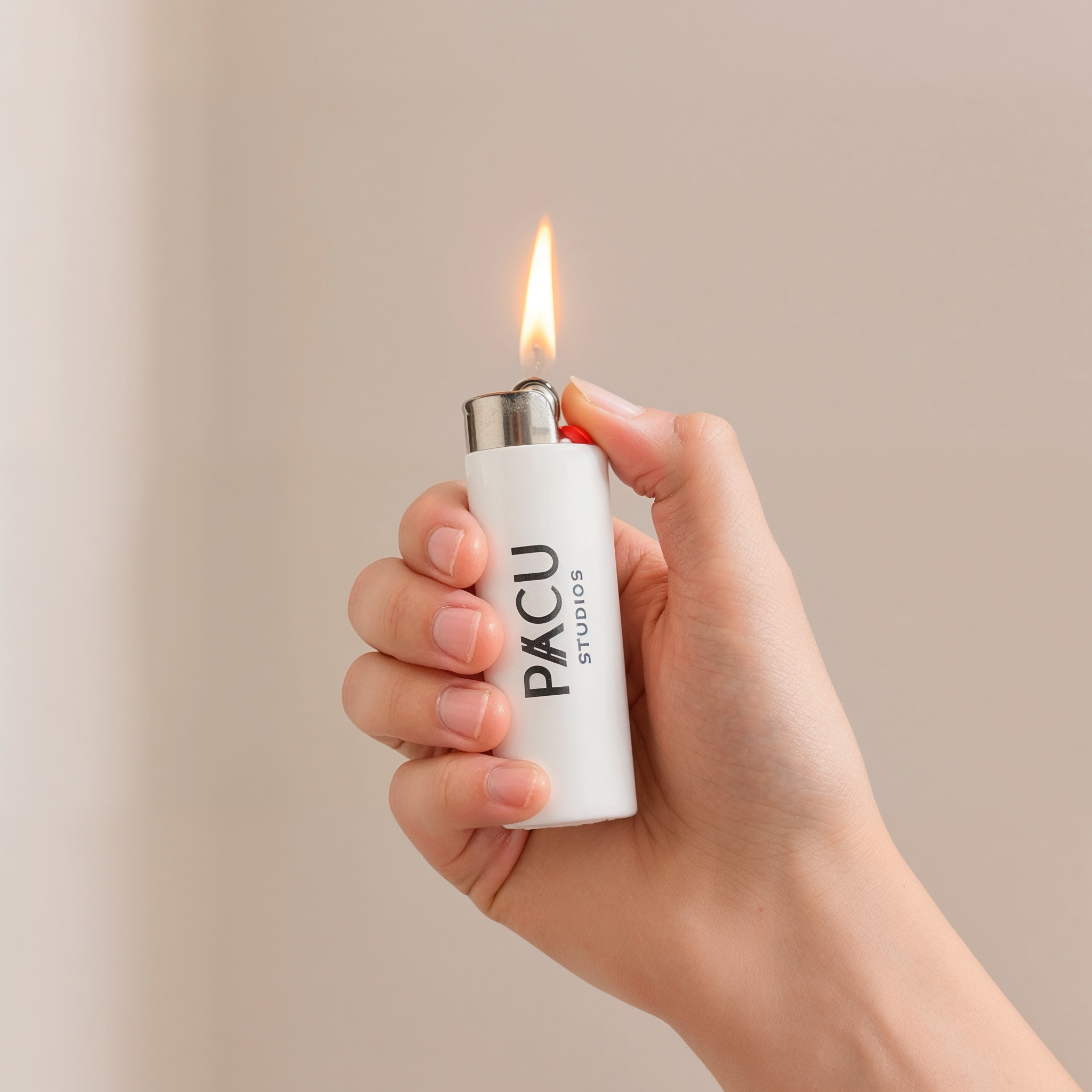 PACU STUDIOS lighter with signature crossed-A logo, for incense ritual
