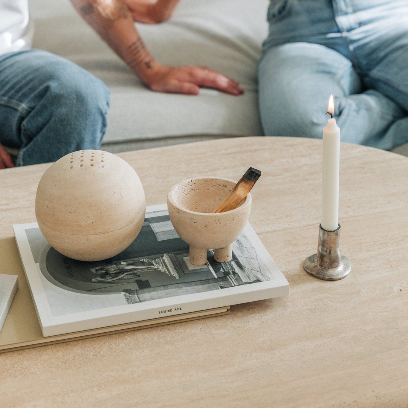 Base Bowl Travertine