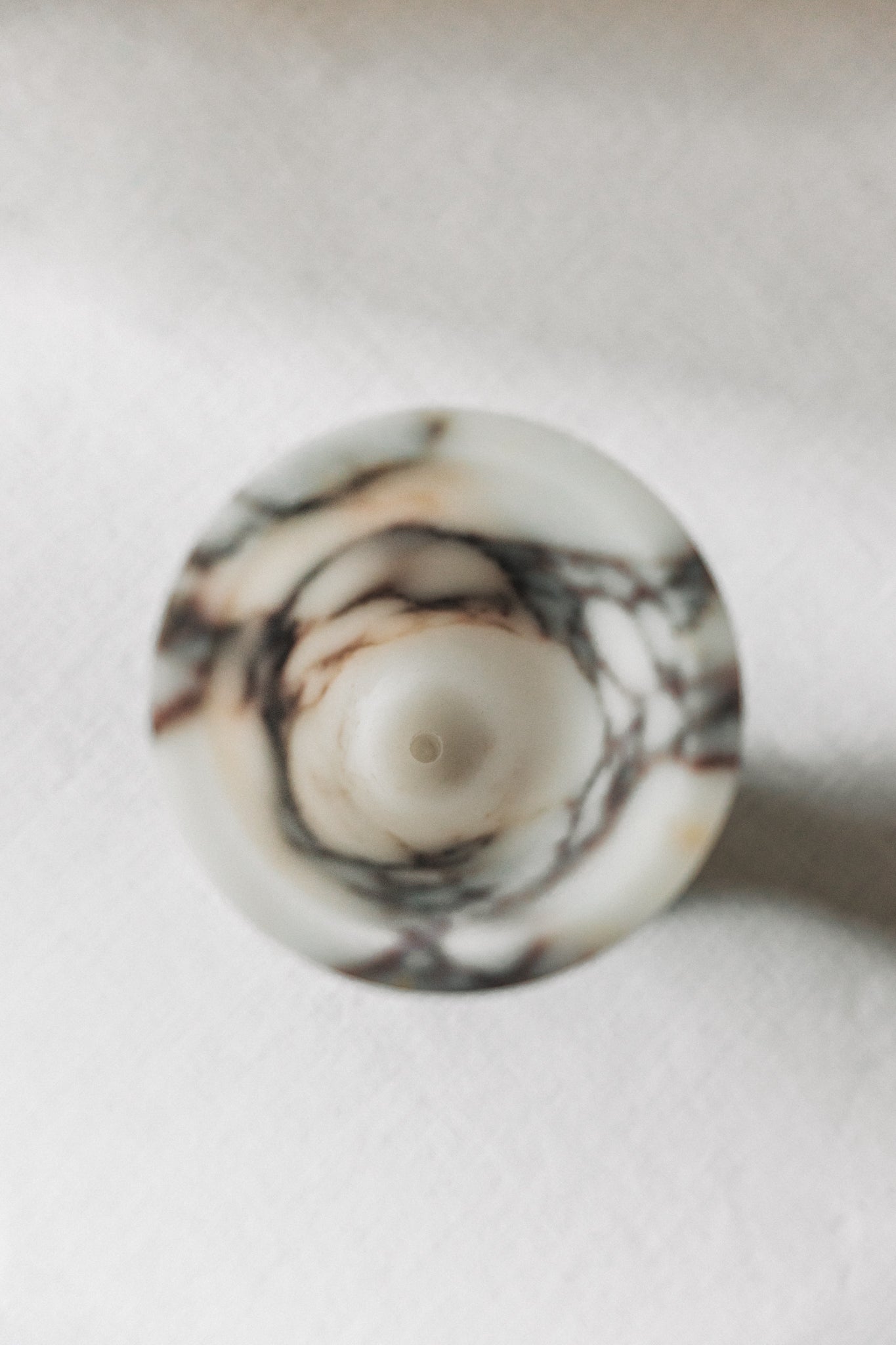 Cone incense holder in Calacatta Viola marble, PACU STUDIOS
